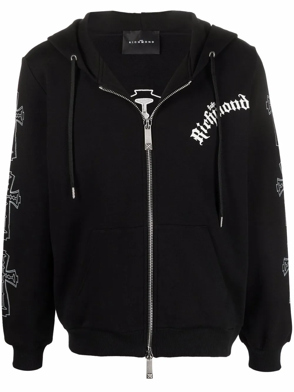 

John Richmond hoodie con logo estampado - Negro