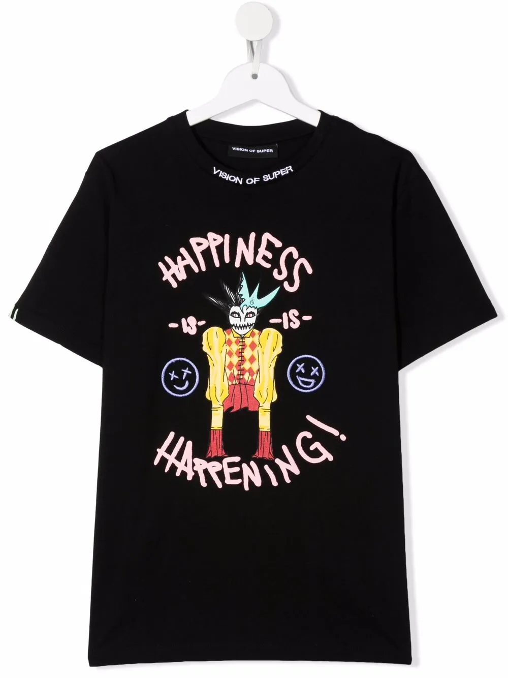 Vision Of Super Kids playera 'Happiness Is Happening!' - Negro