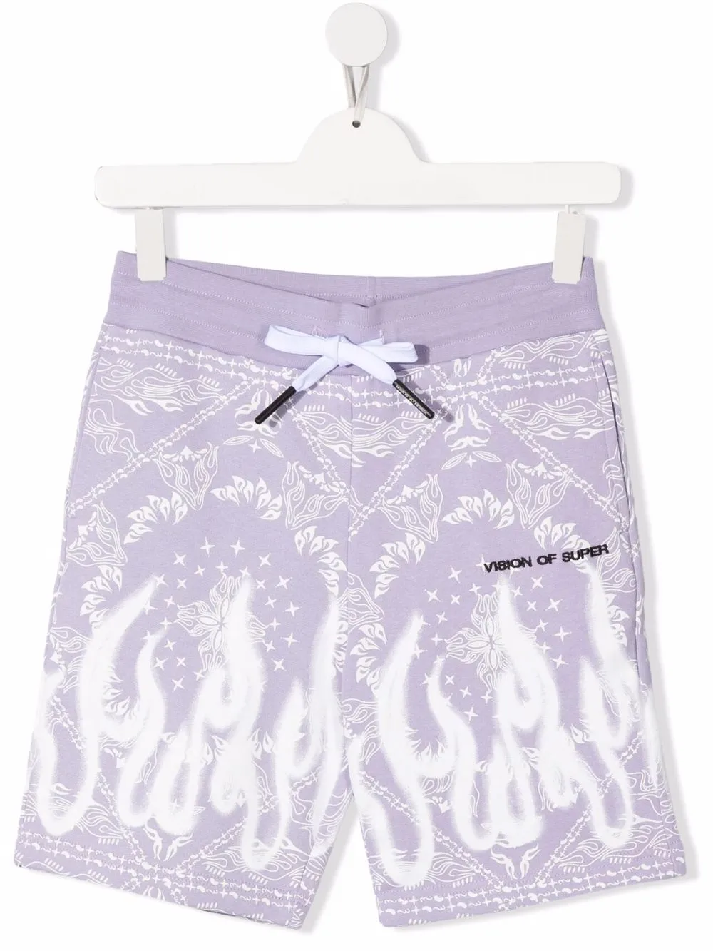 

Vision Of Super Kids TEEN bandana-print cotton shorts - Purple