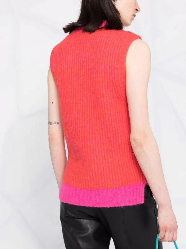 GANNI Embellished wool-blend Vest Pink FARFETCH ID