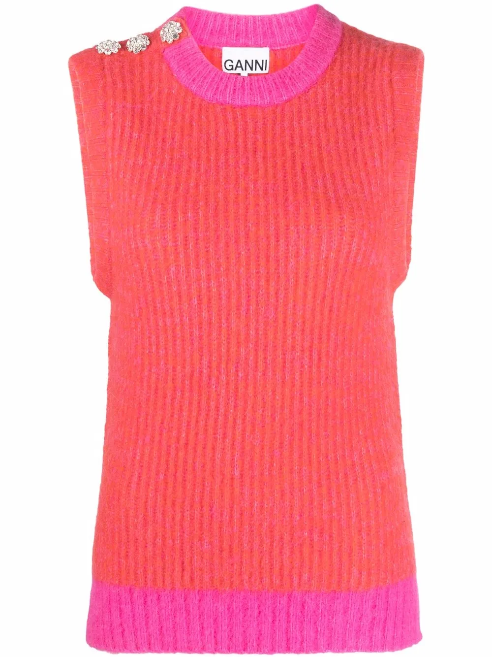 GANNI embellished wool-blend vest Women