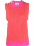 GANNI embellished wool-blend vest - Pink