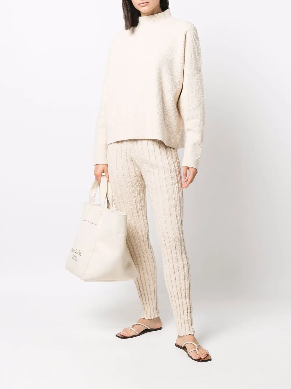 Lauren Manoogian Gebreide coltrui - Beige