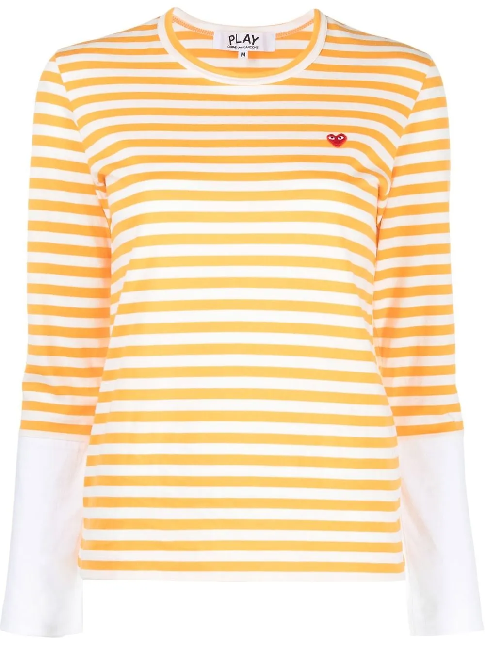 

Comme Des Garçons Play playera con parche del logo y manga larga - Naranja