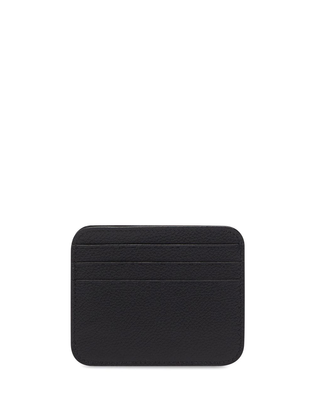 Shop Balenciaga Cash Leather Cardholder In Black