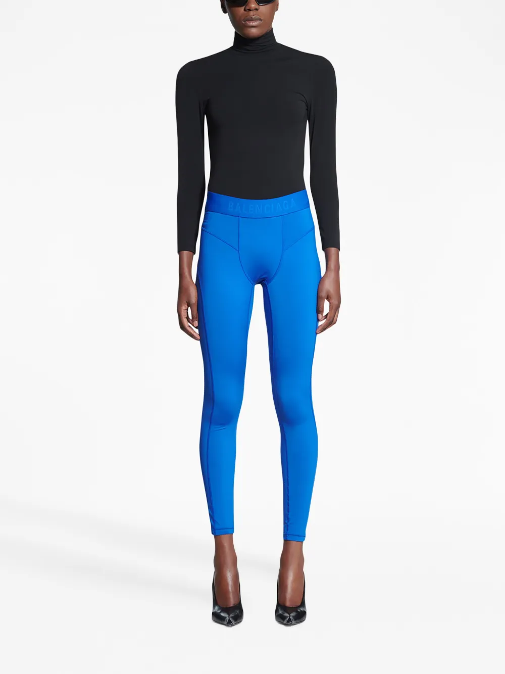 Balenciaga Legging met logo - Blauw