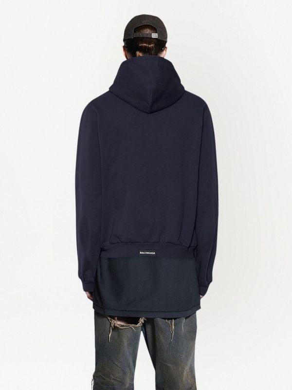 Balenciaga logo-patch zip-up Hoodie - Farfetch