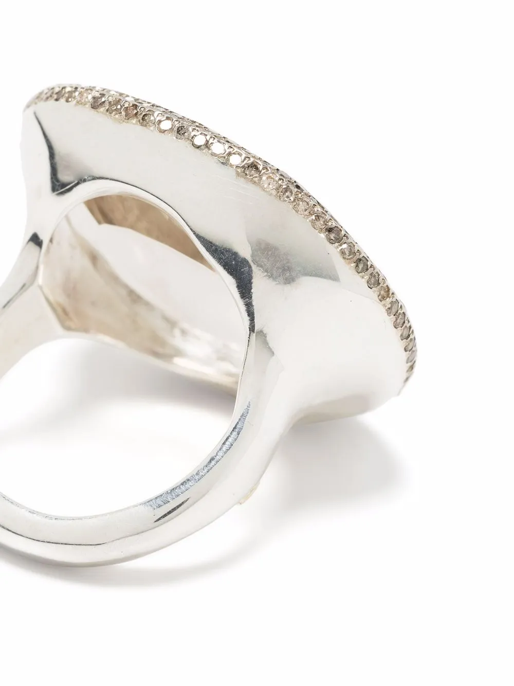  Rosa Maria Cocktailring Mit Diamant Und Topas   Silber 
