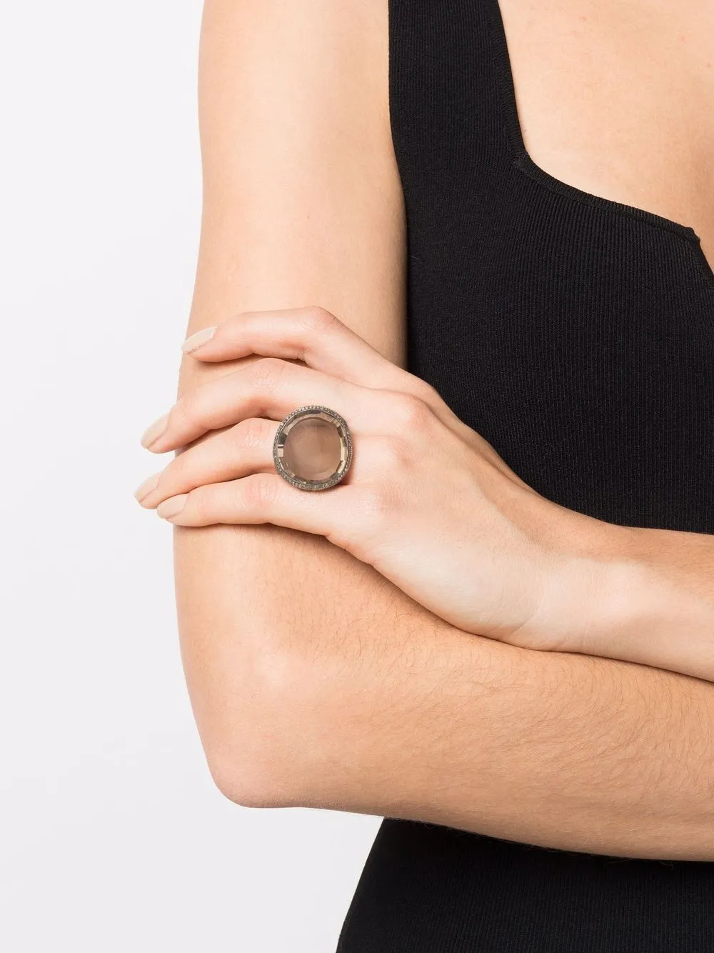 Rosa Maria Ring met diamant en topaas - Zilver
