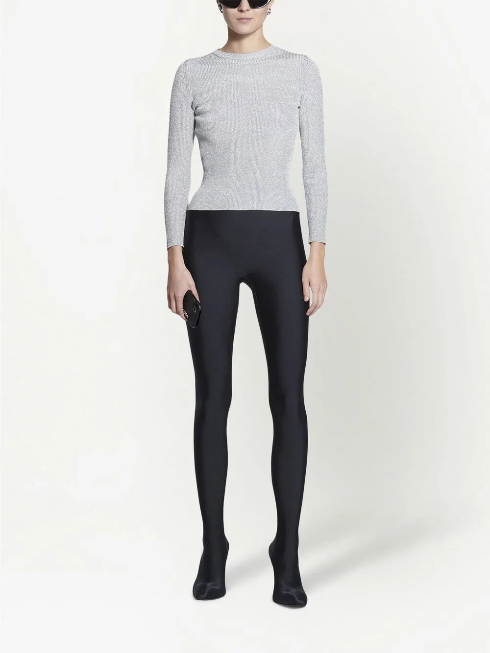 Balenciaga Geribbelde jumpsuit - Zilver