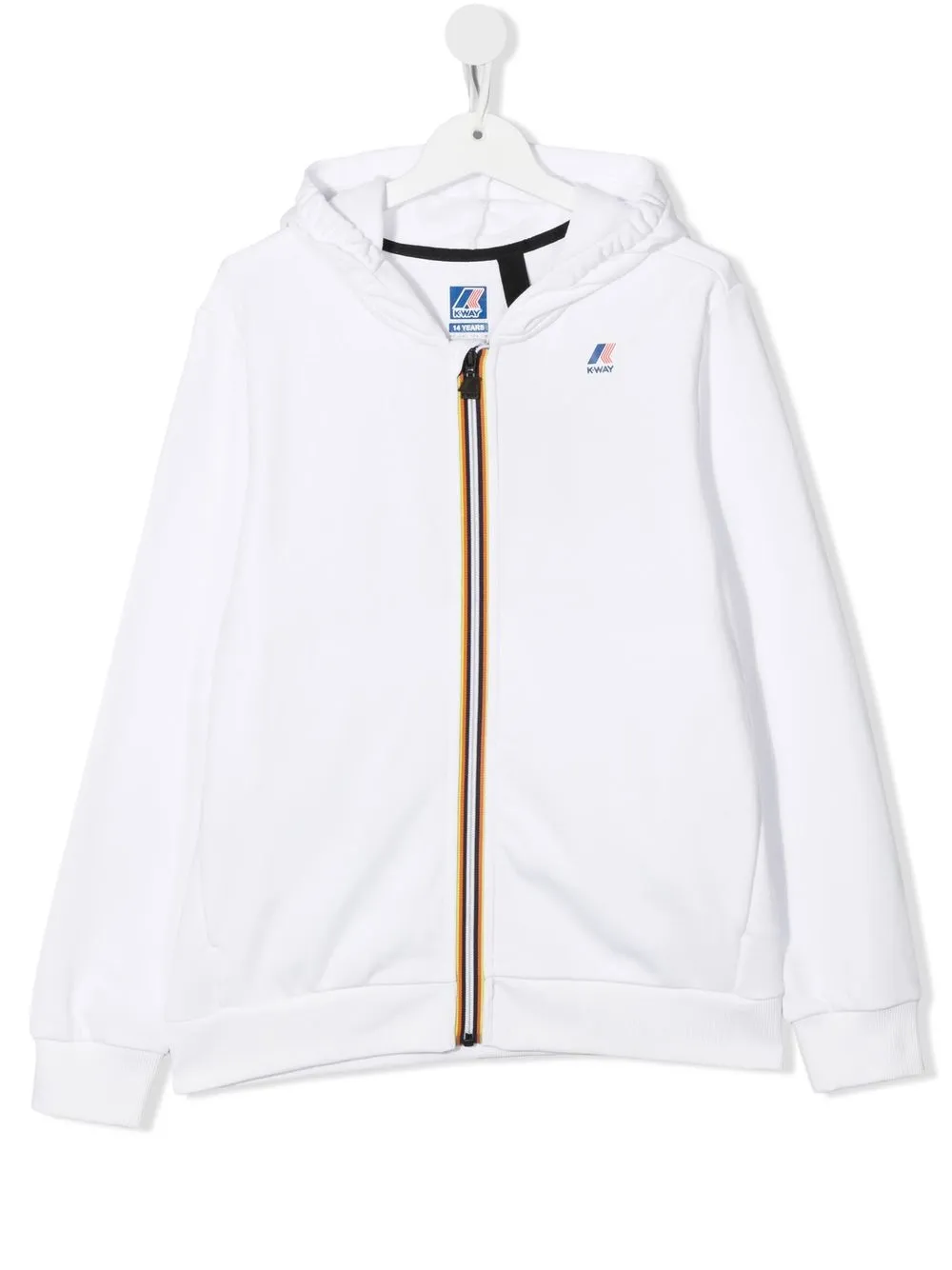 K-way Teen Logo-print Zip-up Hoodie In White