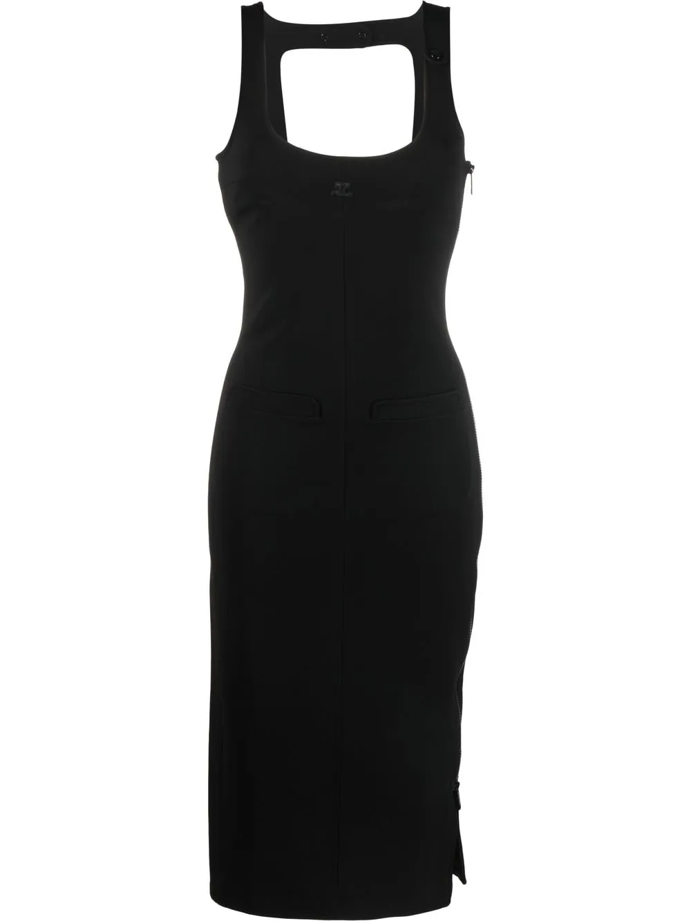 

Courrèges vestido midi - Negro