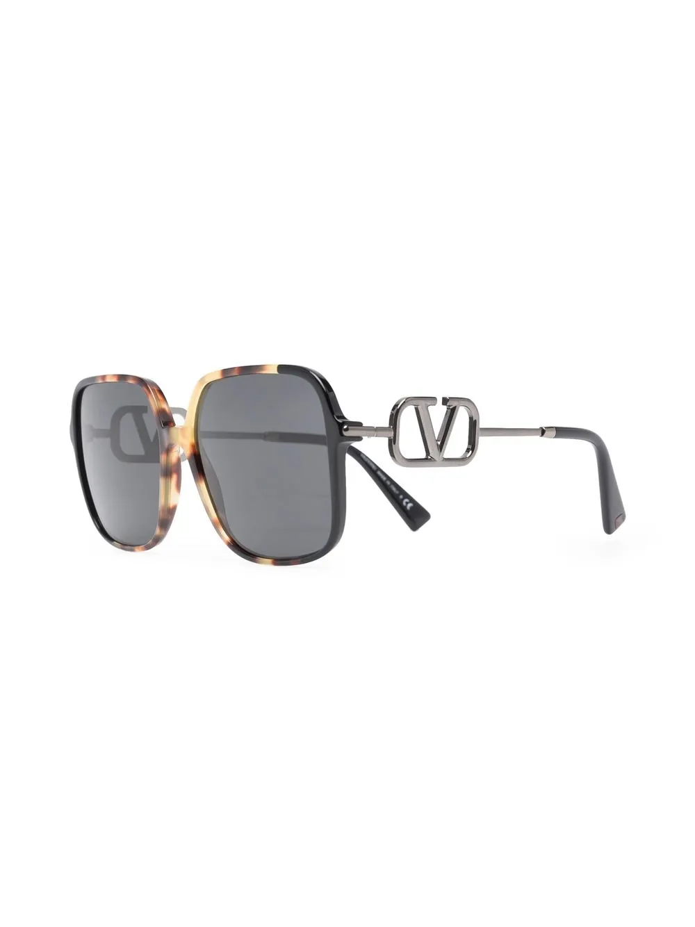 Valentino Eyewear Maxi VLogo zonnebril met oversized montuur - Zwart