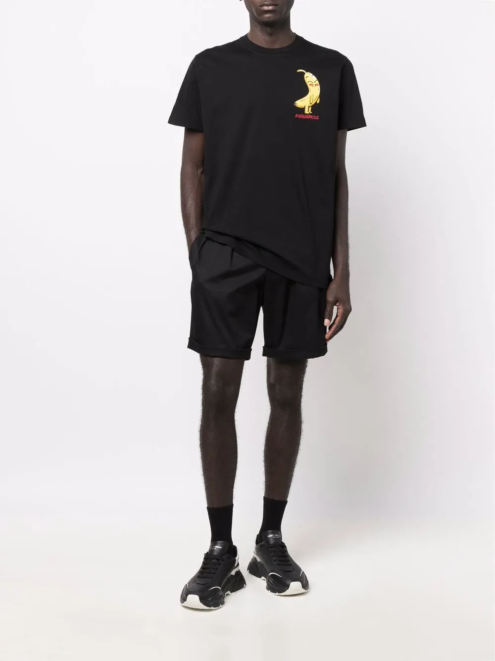 Dsquared2 T-shirt met print - Zwart