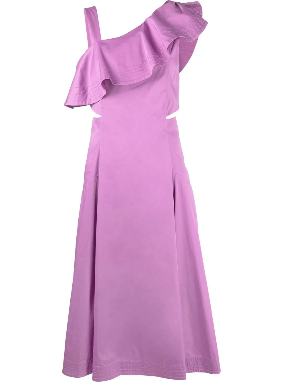 Veronica Beard vestido acampanado con volantes - Morado