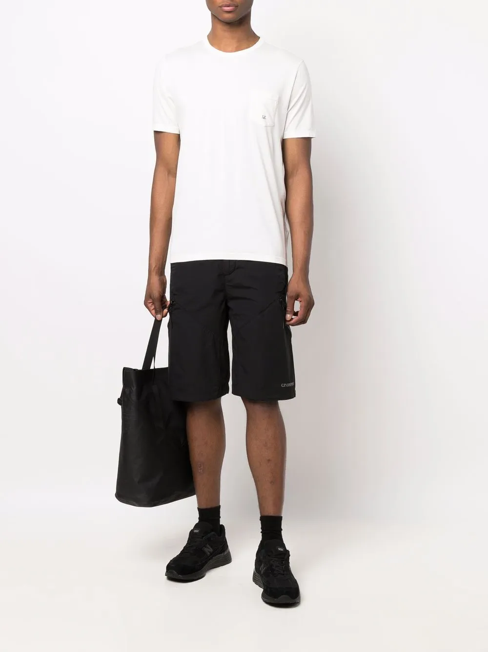 C.P. Company Shorts met logopatch - Zwart