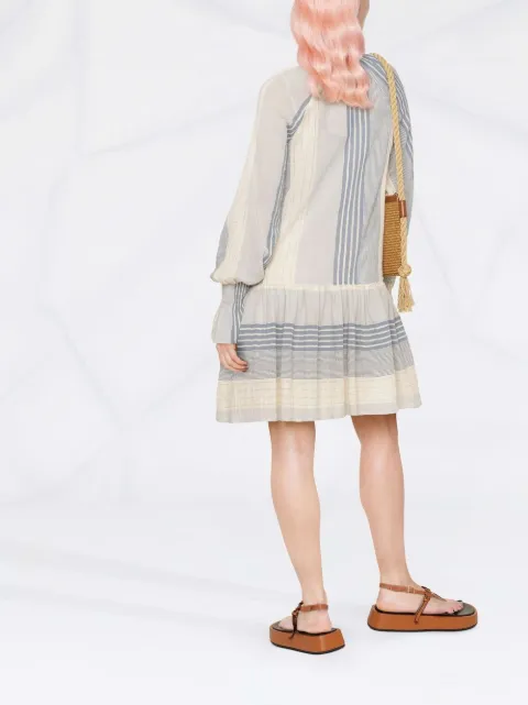 TWINSET short striped gauze dress 221TT2332 - 3