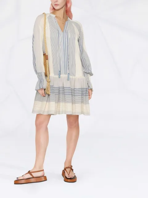 TWINSET short striped gauze dress 221TT2332 - 1