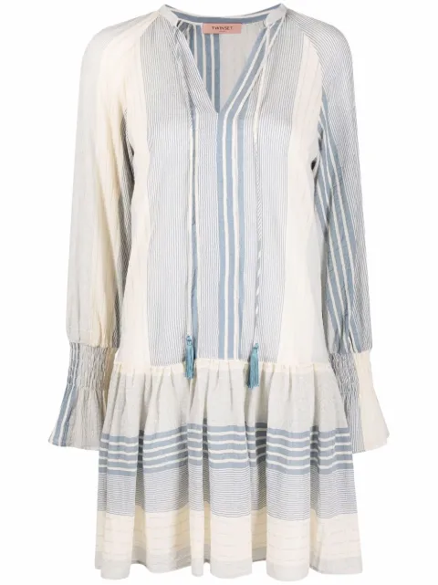 TWINSET short striped gauze dress 221TT2332 - 0