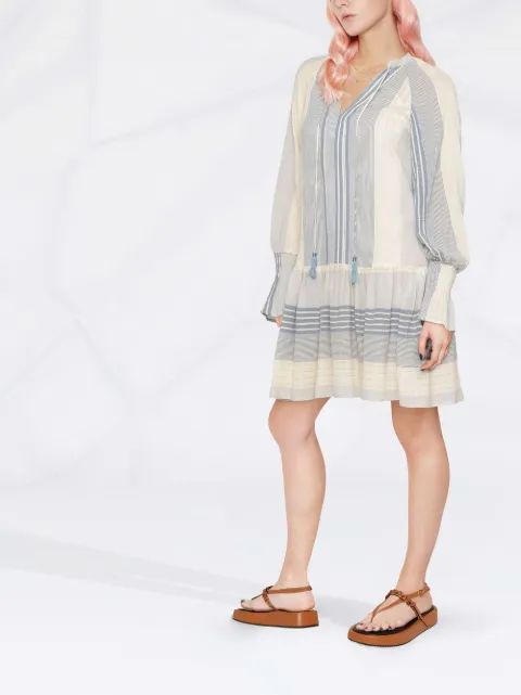 TWINSET short striped gauze dress 221TT2332 - 2