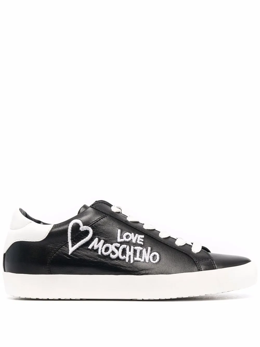 

Love Moschino tenis bajos con estampado gráfico - Negro