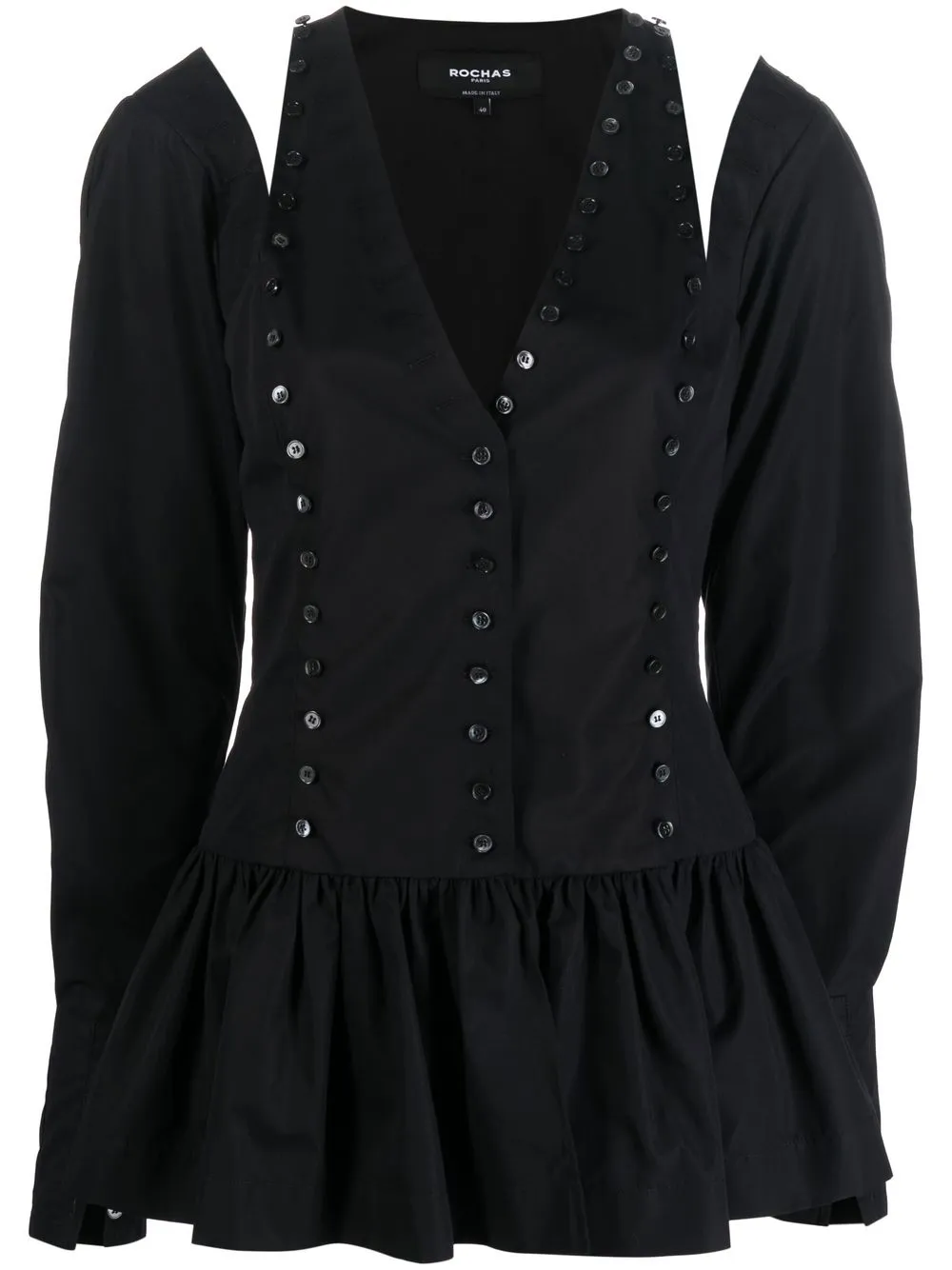 

Rochas blusa con botones y cuello en V - Negro
