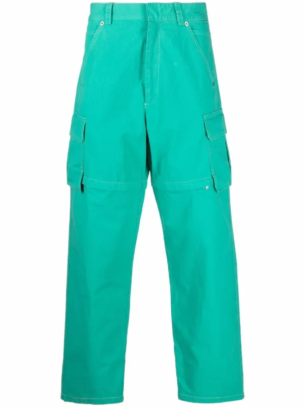 Jacquemus Le Pantalon Pêche Convertible Cotton Trousers In Blue