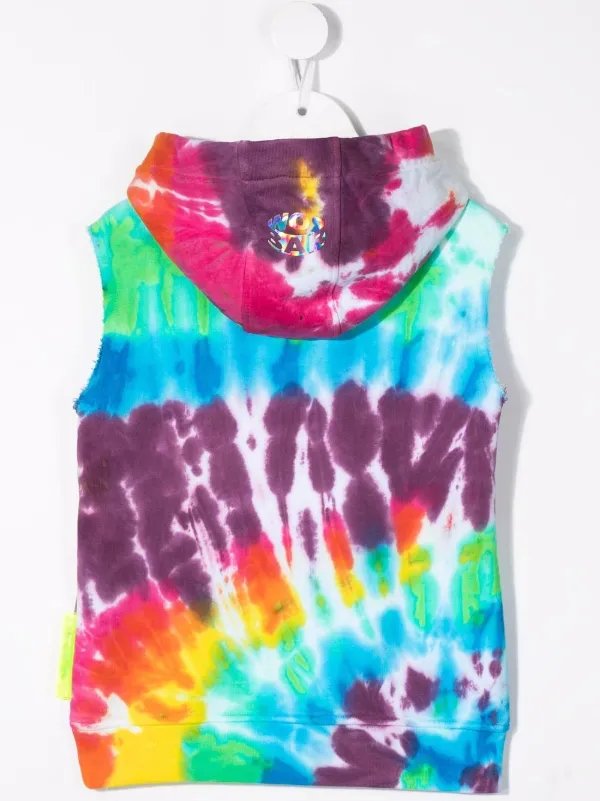 Tie dye sleeveless store hoodie