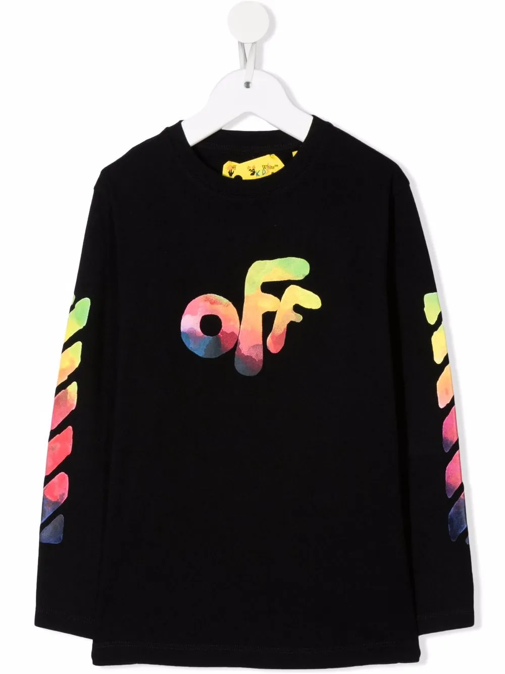 Off-White Kids playera con logo estampado - Negro