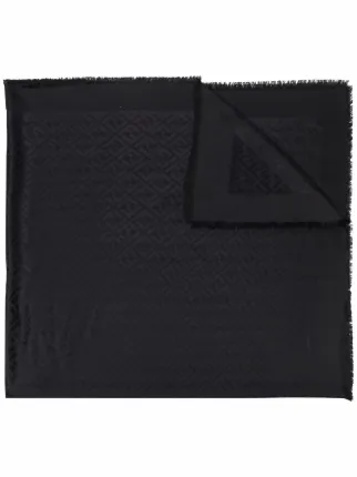 FENDI FF monogram print Scarf Black FARFETCH LB