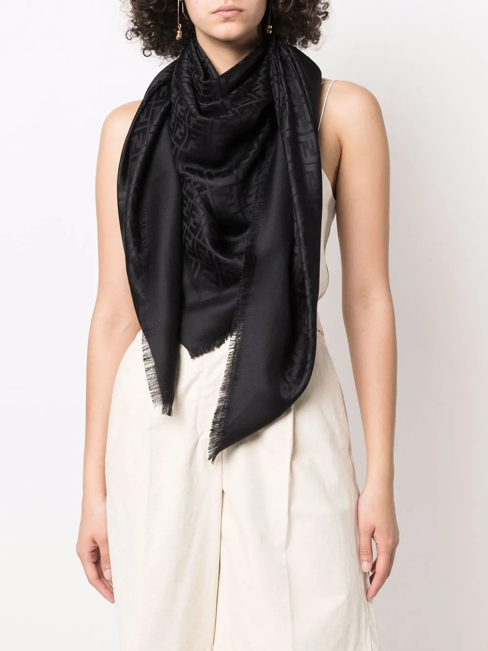 Fendi monogram print scarf deals