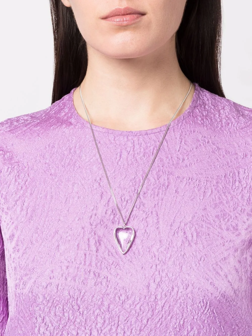 Avgvst Halsketting met hart bedel - Zilver