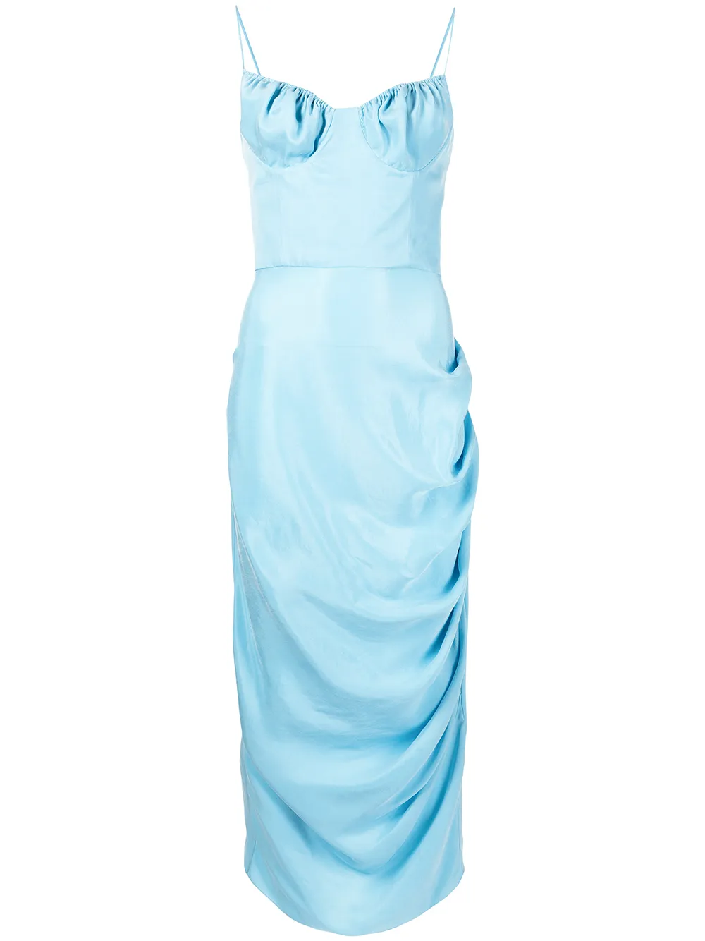 Aleksandre Akhalkatsishvili vestido midi drapeado - Azul
