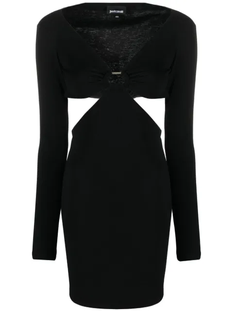 Just Cavalli cut-out long-sleeved mini dress S04CT1201N21624 - 0