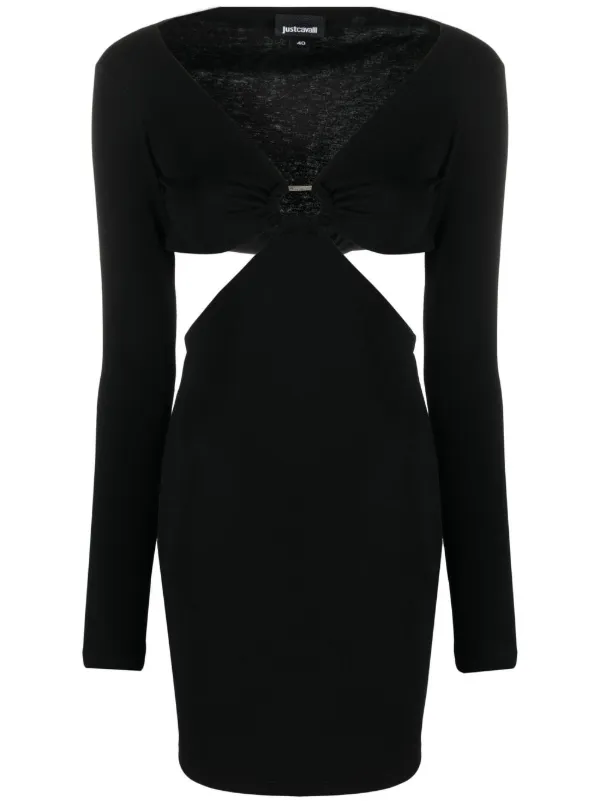 Just Cavalli cut out long sleeved Mini Dress Black FARFETCH GR