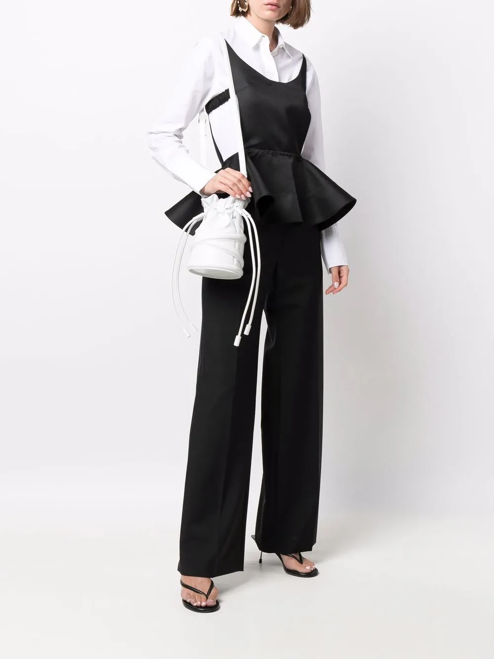 Alexander McQueen Gewelfde bucket-tas - Wit