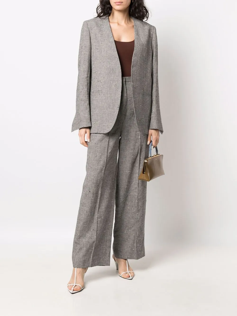 TOTEME Blazer met pied-de-poule print - Beige
