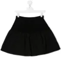 Emporio Armani Kids TEEN embroidered-logo panelled skirt - Black
