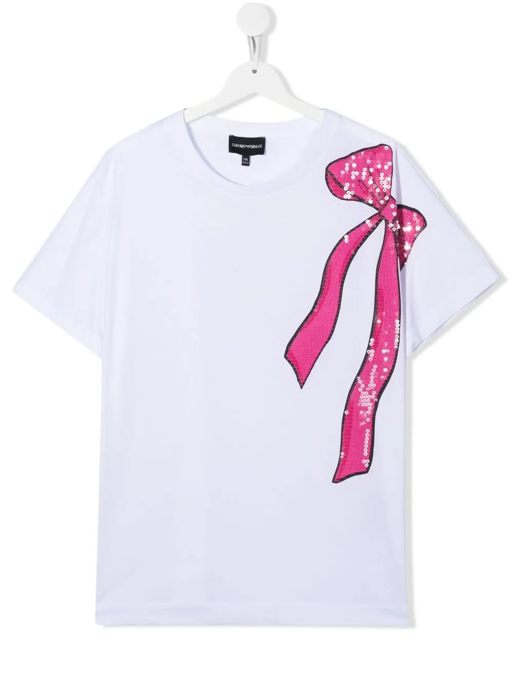 

Emporio Armani Kids embellished bow-print T-shirt - White