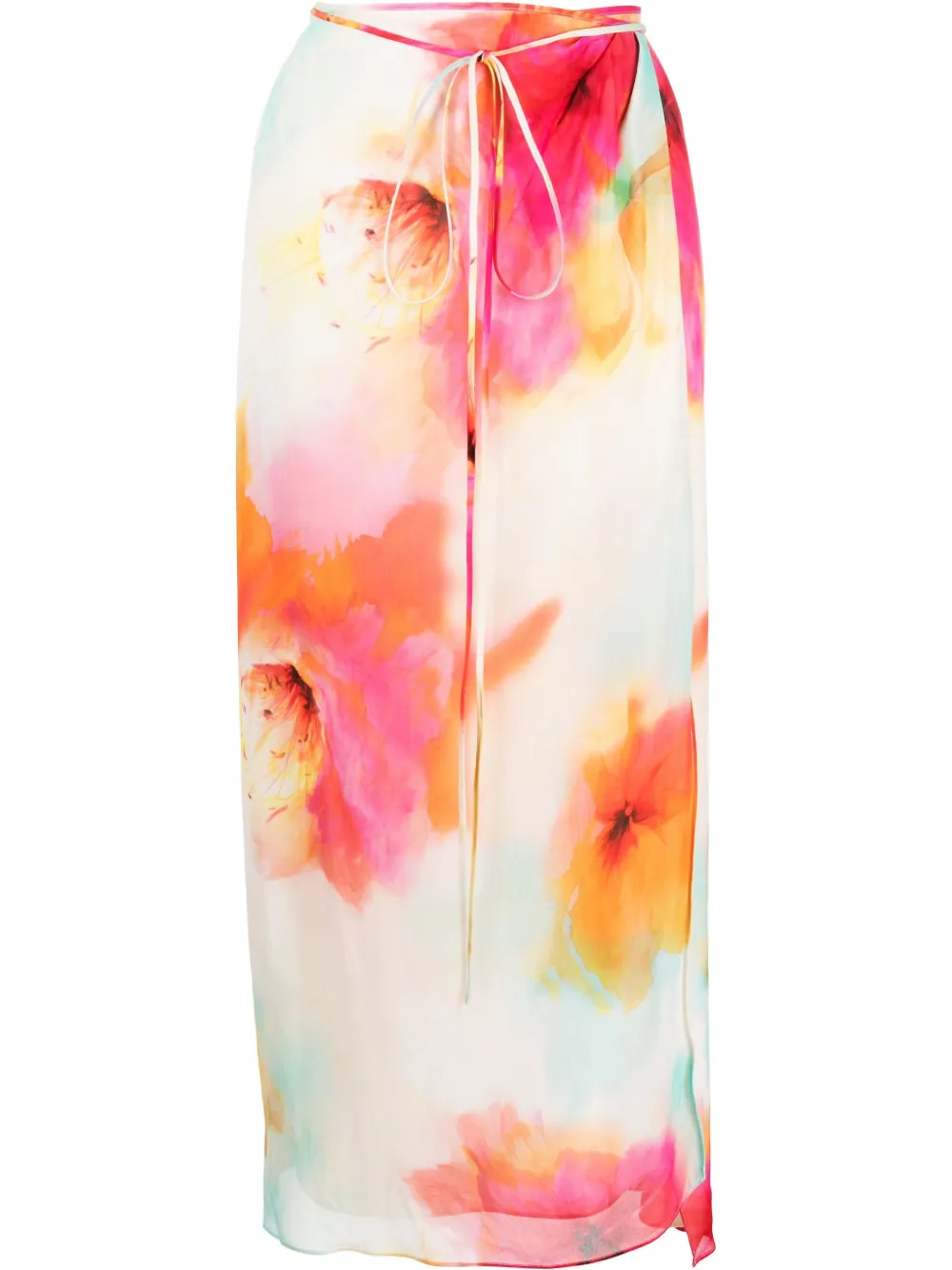 

THE ANDAMANE falda Jacky midi con estampado floral - Neutro