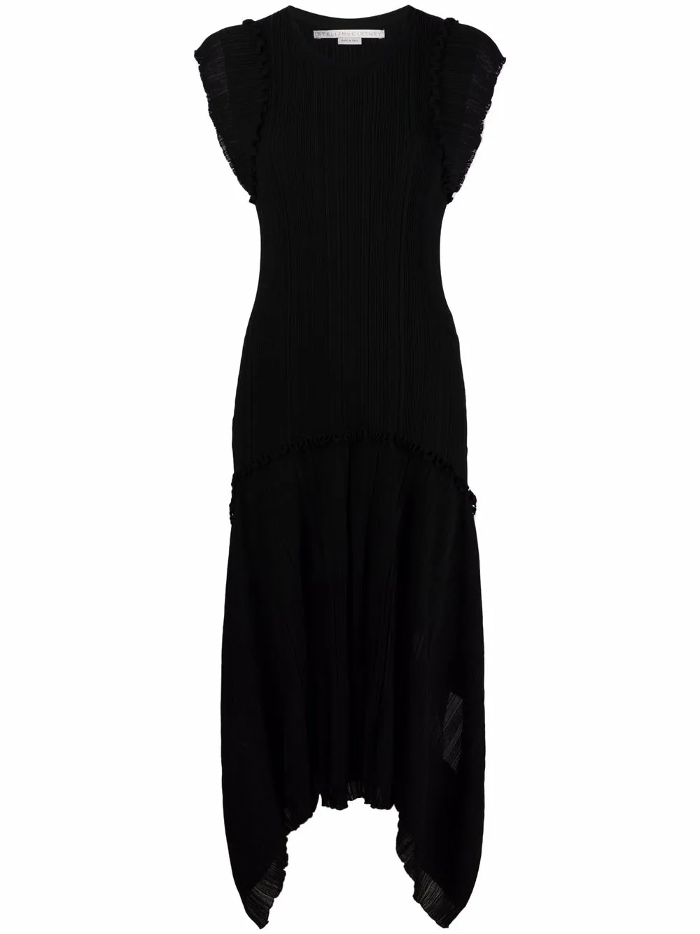 

Stella McCartney vestido plisado con dobladillo asimétrico - Negro
