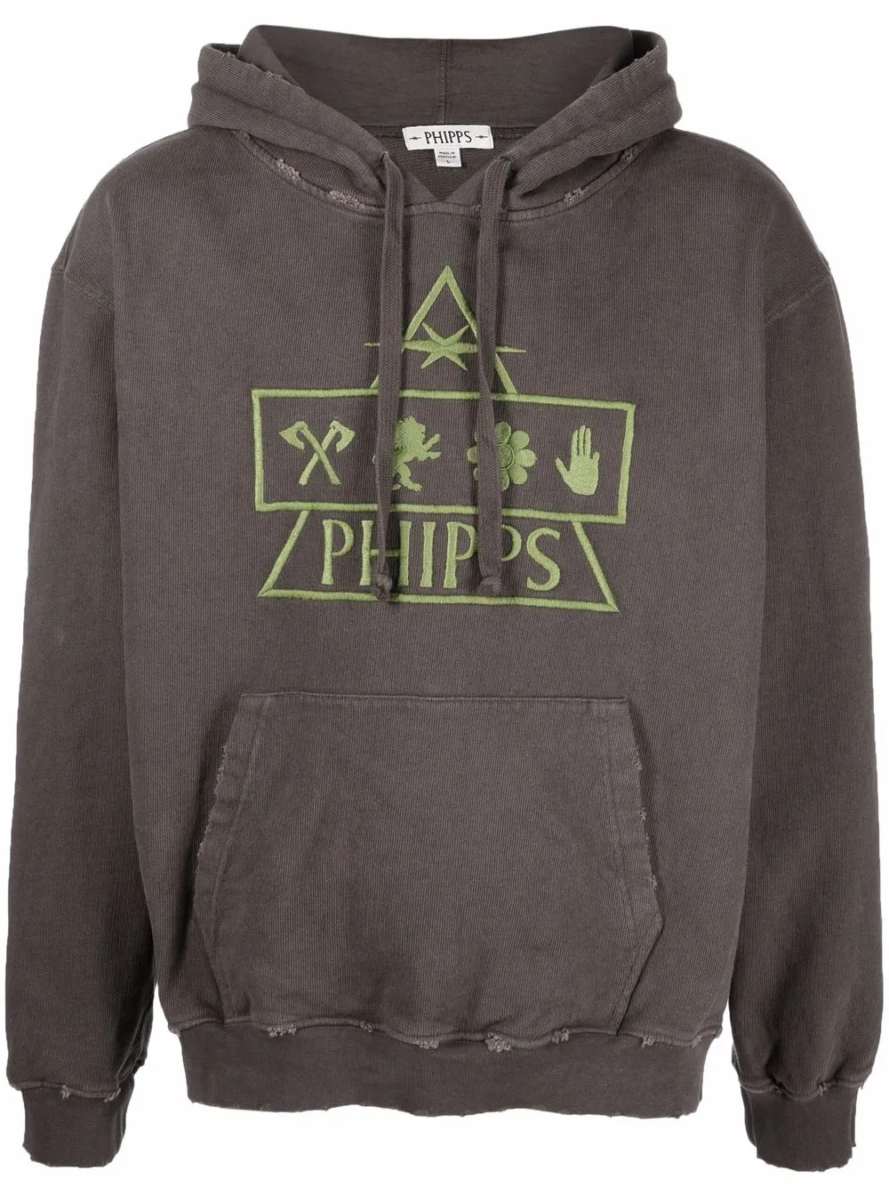 

Phipps logo print drawstring hoodie - Brown