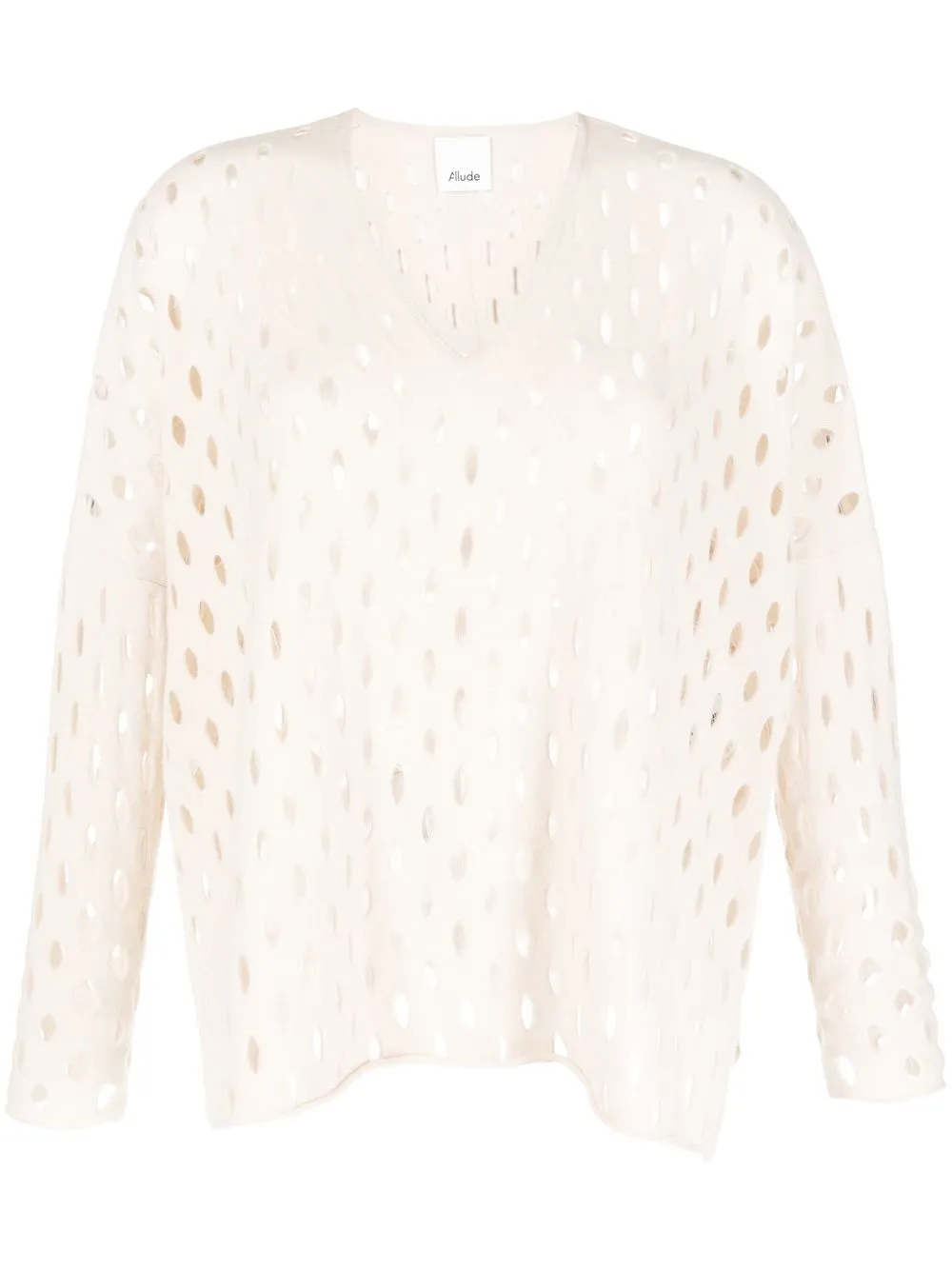 

Allude suéter tejido flojo con cuello en V - Neutro