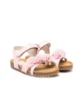 Il Gufo floral-detail open-toe sandals - Pink