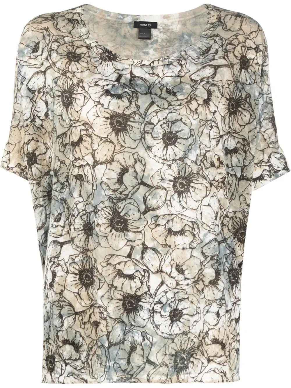

Avant Toi floral-print short-sleeved blouse - Neutrals