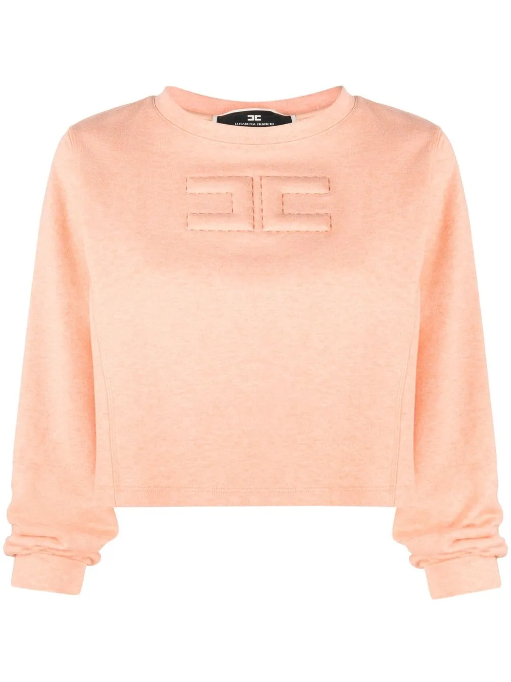 

Elisabetta Franchi suéter con logo en relieve - Naranja