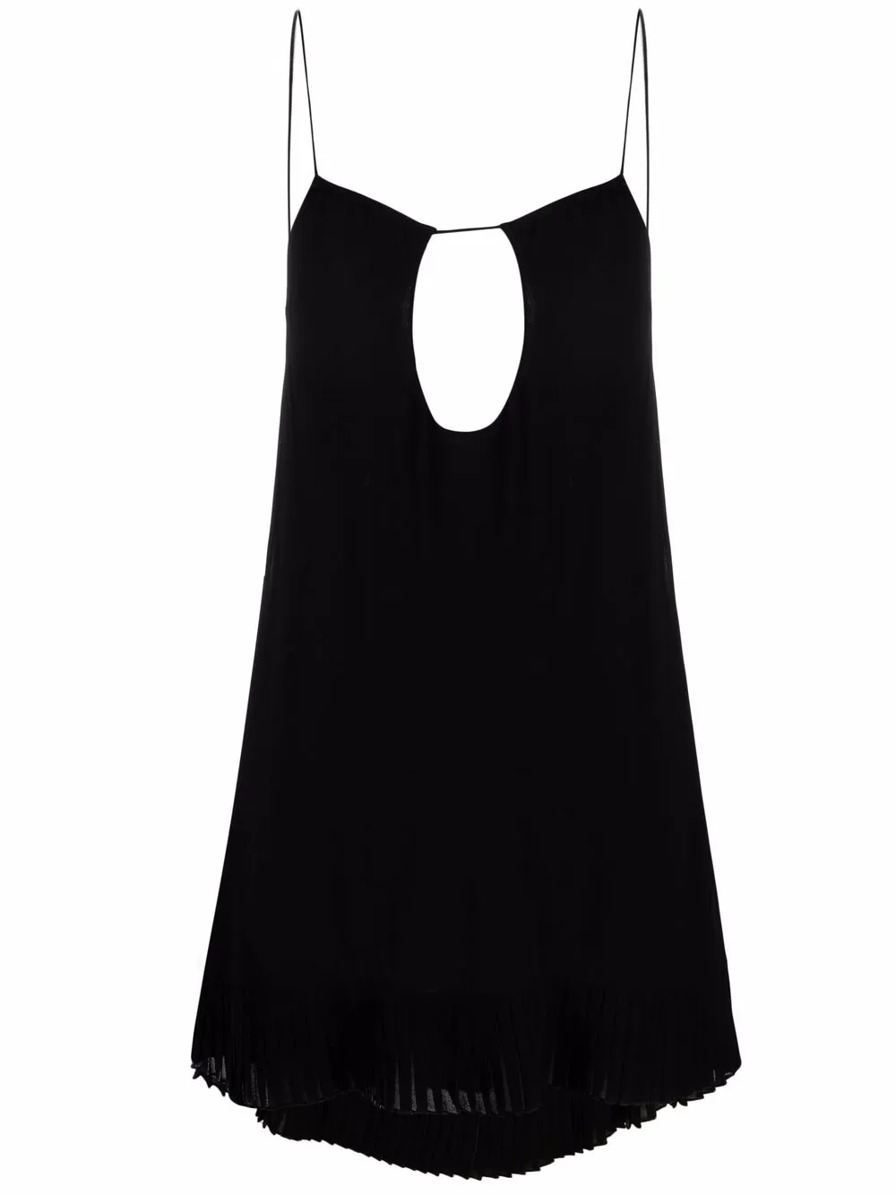

Saint Laurent vestido midi con detalle de aberturas - Negro