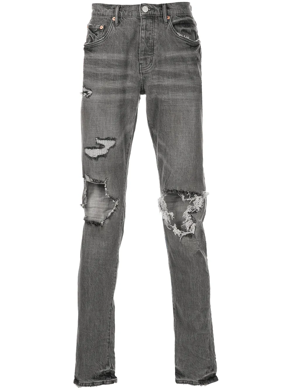 Purple Brand faded distressed slim-cut jeans | Grey | Image 1
