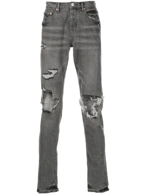 Purple Brand faded distressed slim-cut jeans