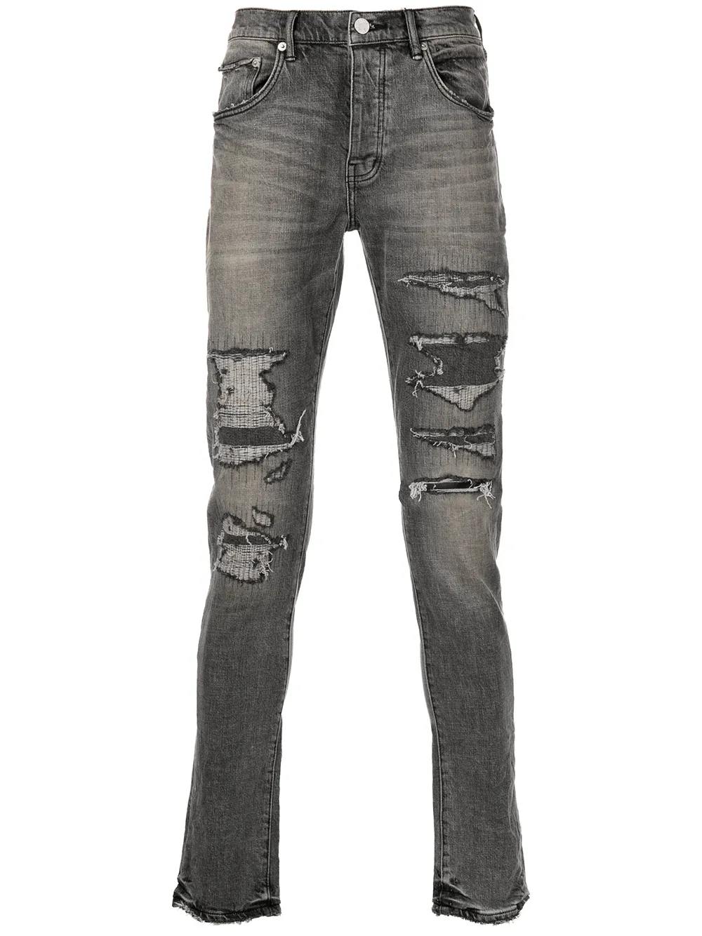 

Purple Brand jeans slim con efecto envejecido - Gris